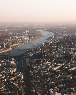 High angle view of buildings in city