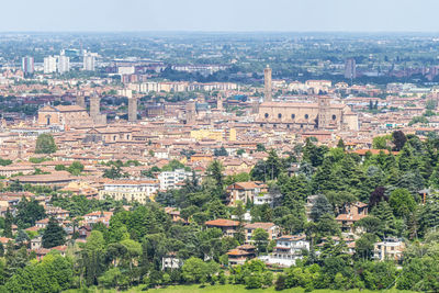 Aerial view of bologna with his beautiful church and towers