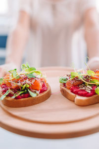 Close-up of salad in plate on table