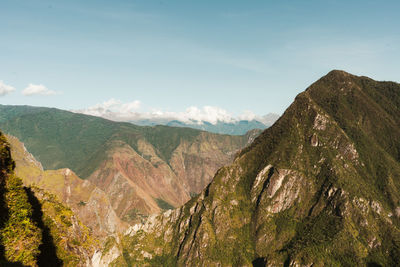 Panoramic view of mountains against sky