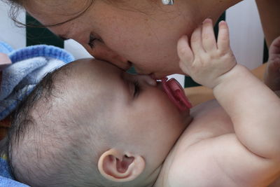 Close-up portrait of cute baby