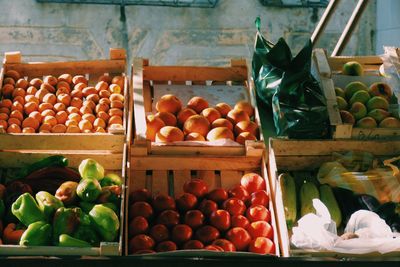 Various fruits for sale at market stall