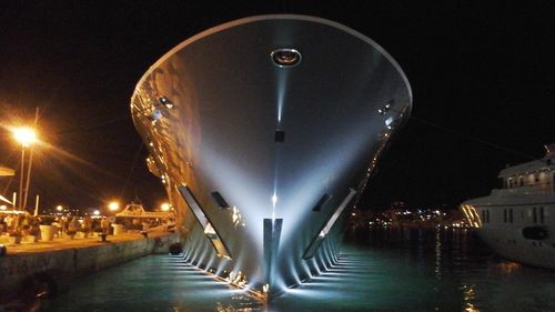 Illuminated street light at night