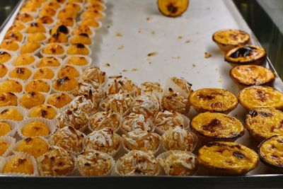 High angle view of dessert in plate