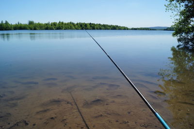 Scenic view of lake against clear sky