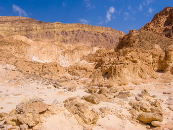 View of rock formations against sky