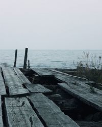 Scenic view of calm sea against clear sky