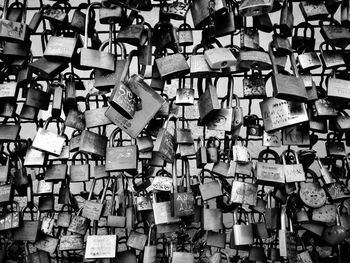 Clothes hanging in row