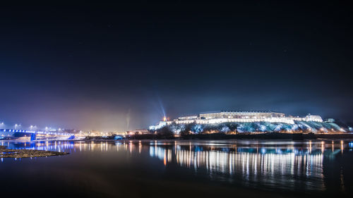 Illuminated city at night