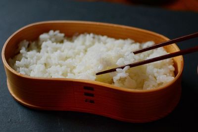 Close-up of food in bowl on table