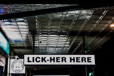 Illuminated text in building