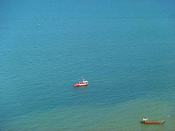 Boat sailing in sea