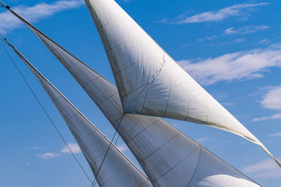 Low angle view of ship against sky