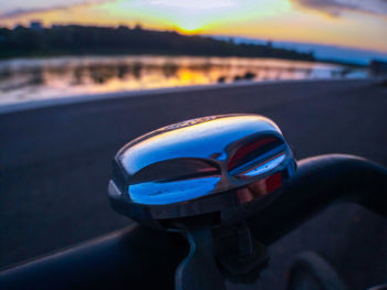 Close-up of bicycle on road