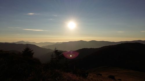 Scenic view of landscape against sky during sunset