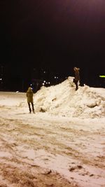 Dog on field during winter