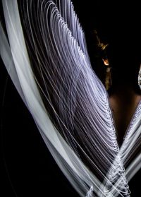 Close-up of light trails in water