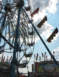 Low angle view of ferris wheel against sky