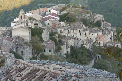 Ruin of an old building, ghost town romagnano al monte, italy