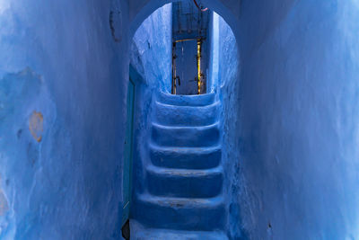 Staircase of building in snow