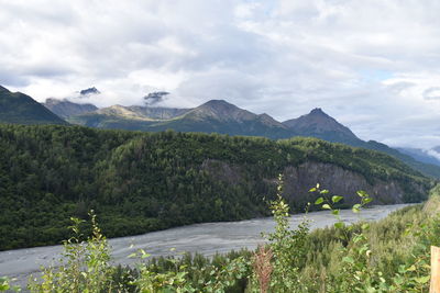 Scenic view of mountains against sky