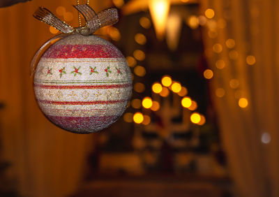 Close-up of illuminated christmas lights