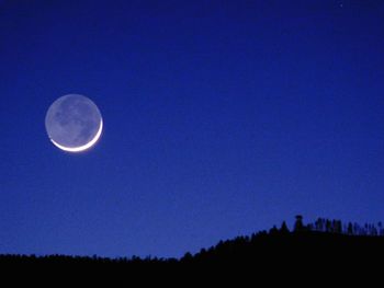 Low angle view of moon in sky