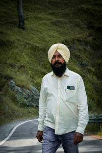 View of man standing on road