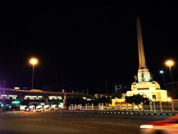 Illuminated street light at night