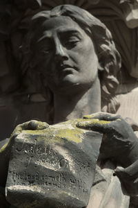 Close-up of old statue in museum