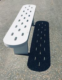 High angle view of arrow symbol on street