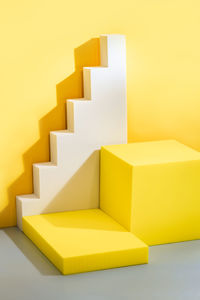 Close-up of toy blocks against white background