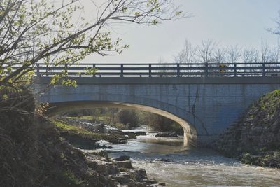 Bridge over river against sky