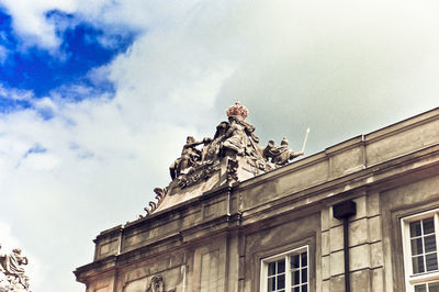 Low angle view of statue of historical building