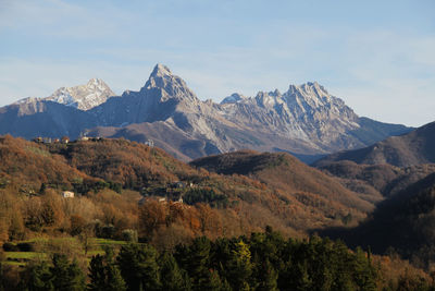 Scenic view of mountains against sky