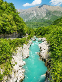 Amazing river canyon of soca river, slovenia.