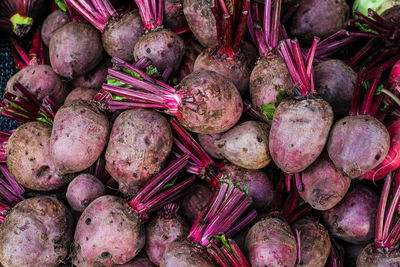 Full frame shot of onions for sale at market