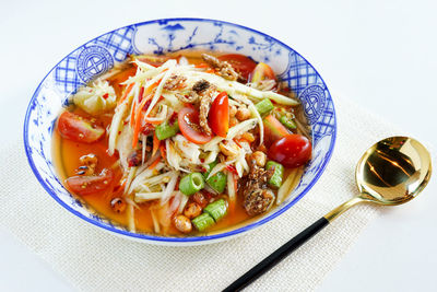 Close-up of meal served in bowl