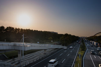 Road against sky at night