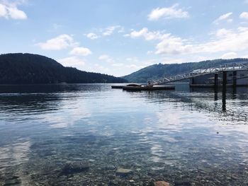 Scenic view of river against sky