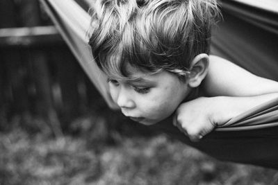 Boy in hammock