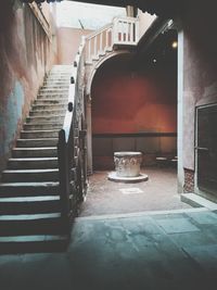 Empty staircase in building