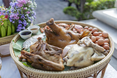 Close-up of food in bowl on table