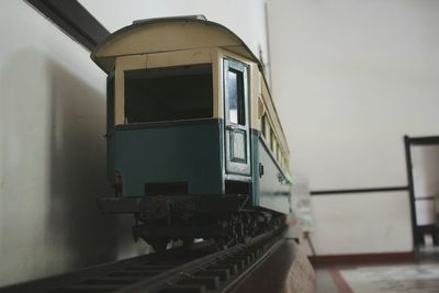 Close-up of toy train