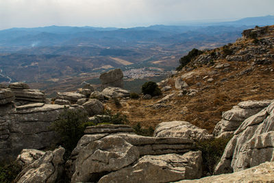 Scenic view of mountains against sky