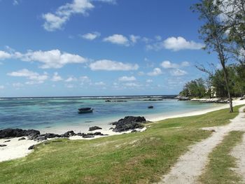 View of calm beach against the sky