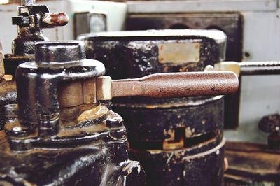 Close-up of rusty machine part