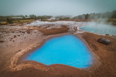 High angle view of hot spring