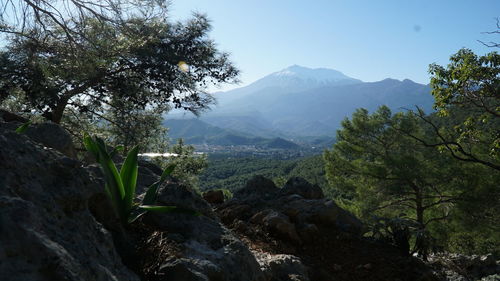 Scenic view of mountains against sky