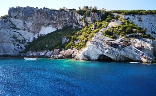 Scenic view of sea and rocks